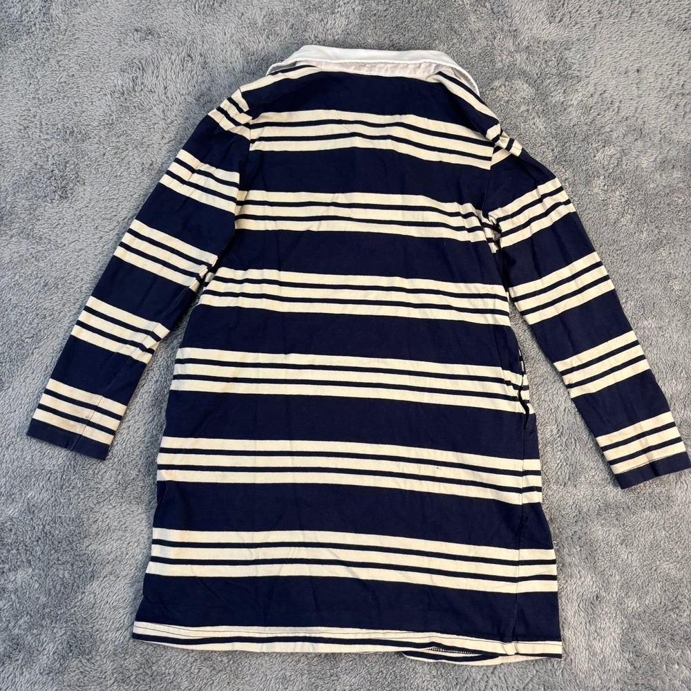 Gap Kids Girls Navy Blue White Striped Long Sleeve Rugby Polo Dress Size S 6/6X - Picture 4 of 5